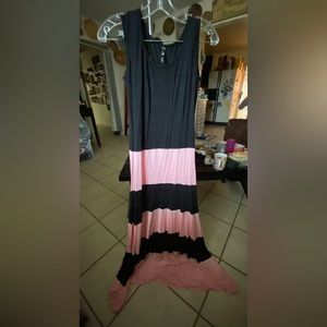 Julia Black and Pink Small very starchy long dress